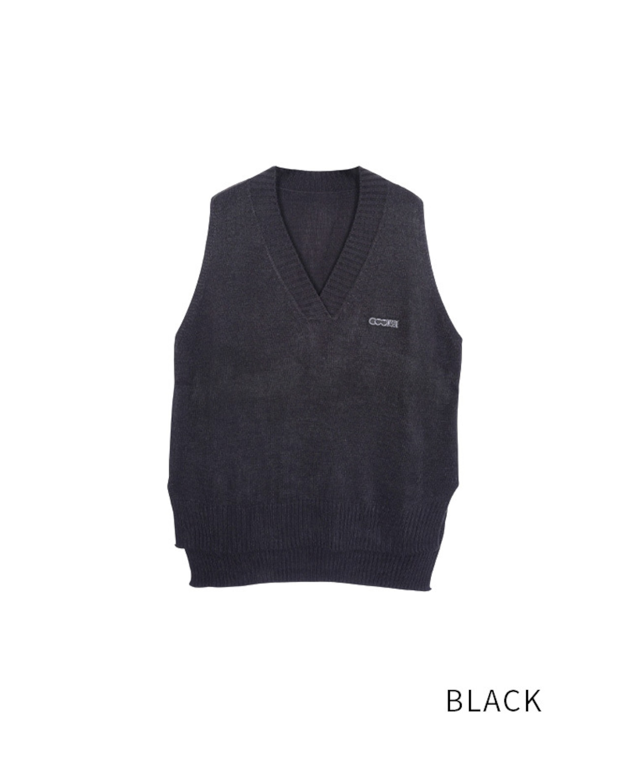 バックペイントオーバーサイズニットベスト (BLACK) CQ-47035