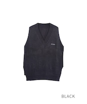 バックペイントオーバーサイズニットベスト (BLACK) CQ-47035
