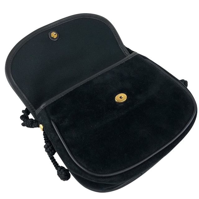 CELINE セリーヌ ショルダーバッグ ブラック ブラゾン ベロア ミニバッグ vintage ヴィンテージ オールド p8xbtw