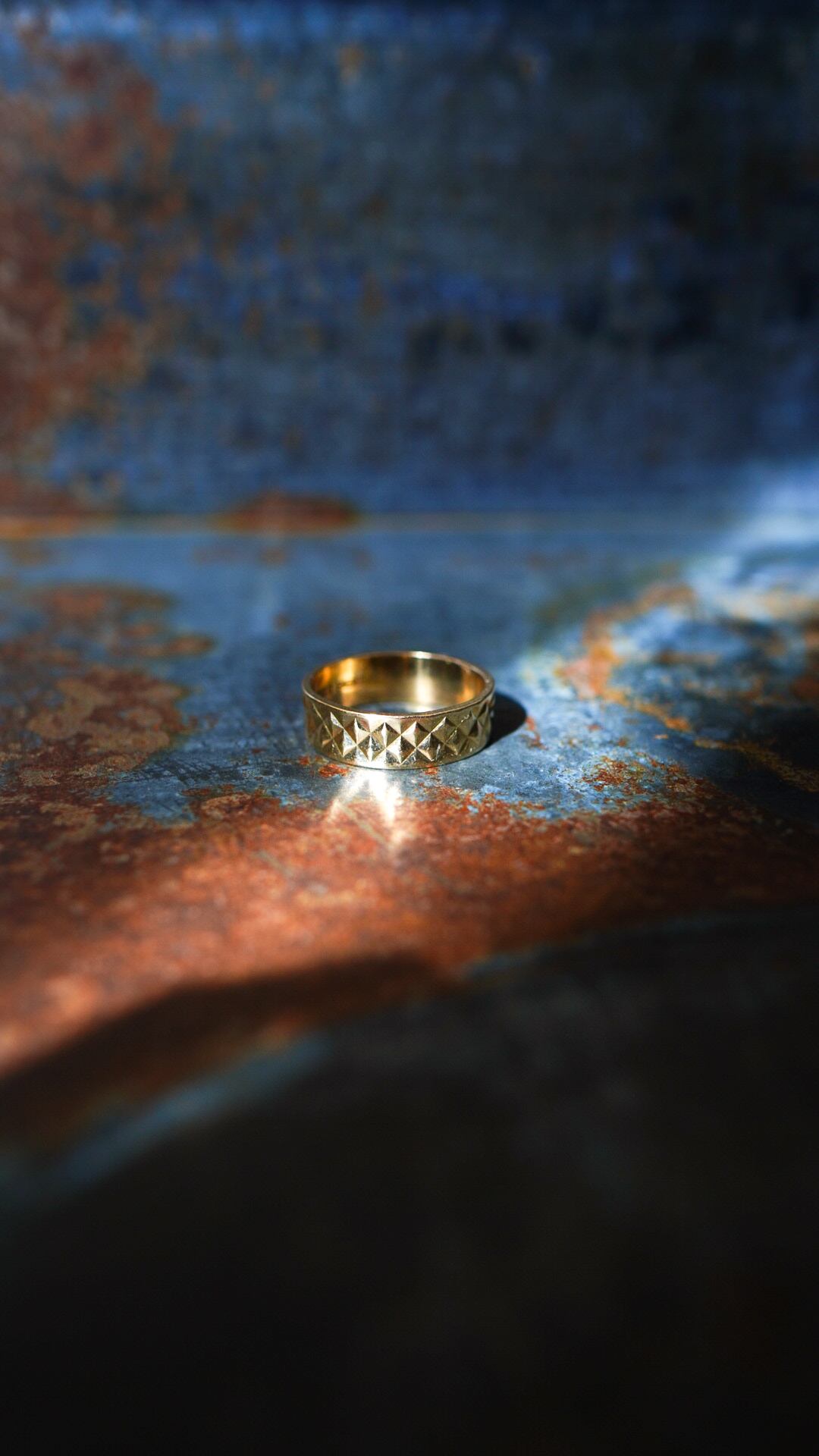 1966】U.K. VINTAGE 9ct イエロー ゴールド スタッズ リング 《9金