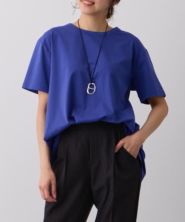 No.24017 シルケットバックタックTシャツ  Blue