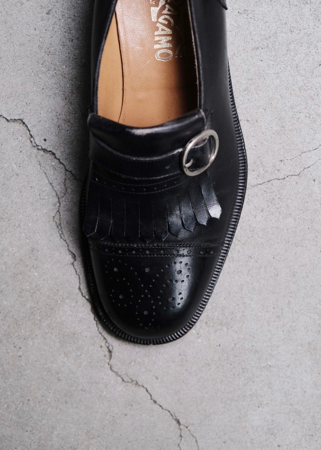 Salvatore Ferragamo quilted monk strap leather shoes