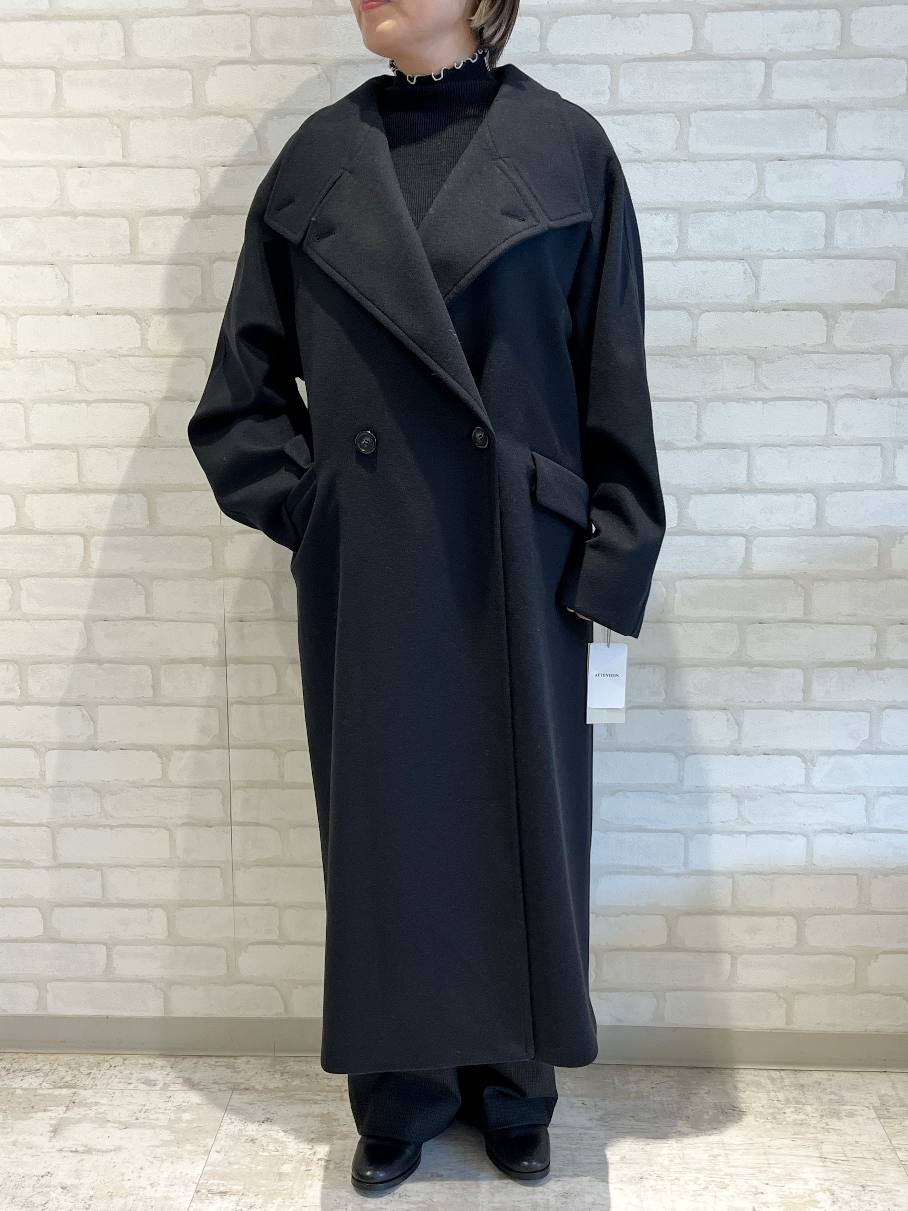 cafune/545415/チェスターロングコート(ブラック)