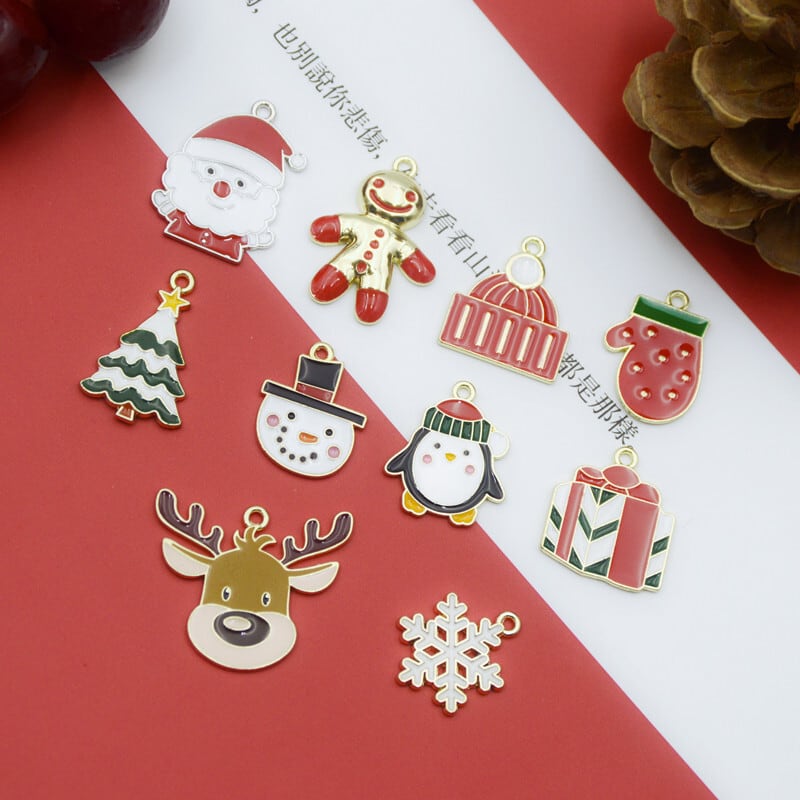 クリスマス　パーツ 楽天市場】クリスマス チャーム セット 金属チャーム ツリー リース