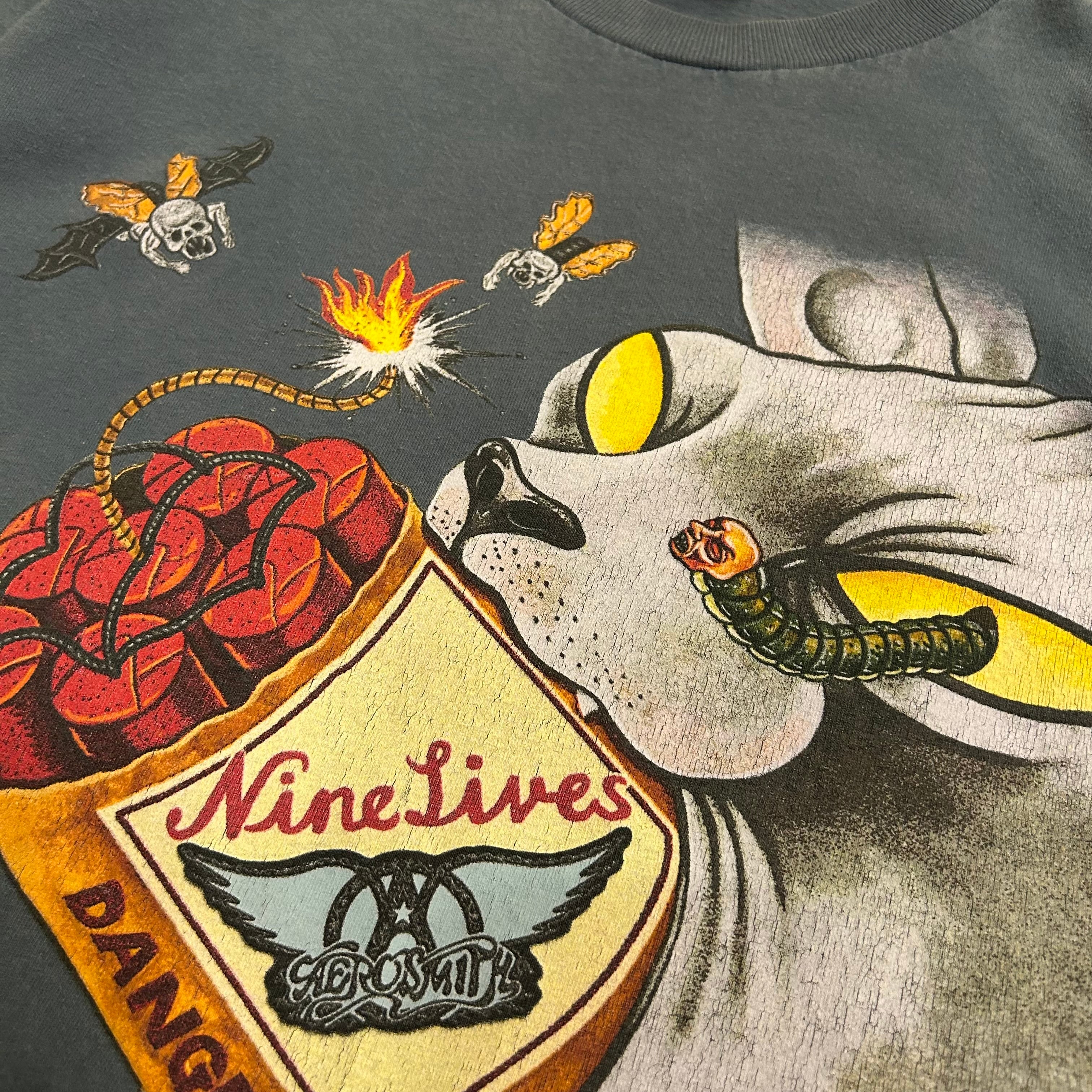カラーT】90's Aerosmith Tee “Nine Lives” | spike osu