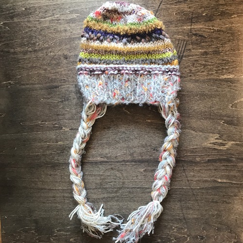 三つ編み帽　フリーサイズ