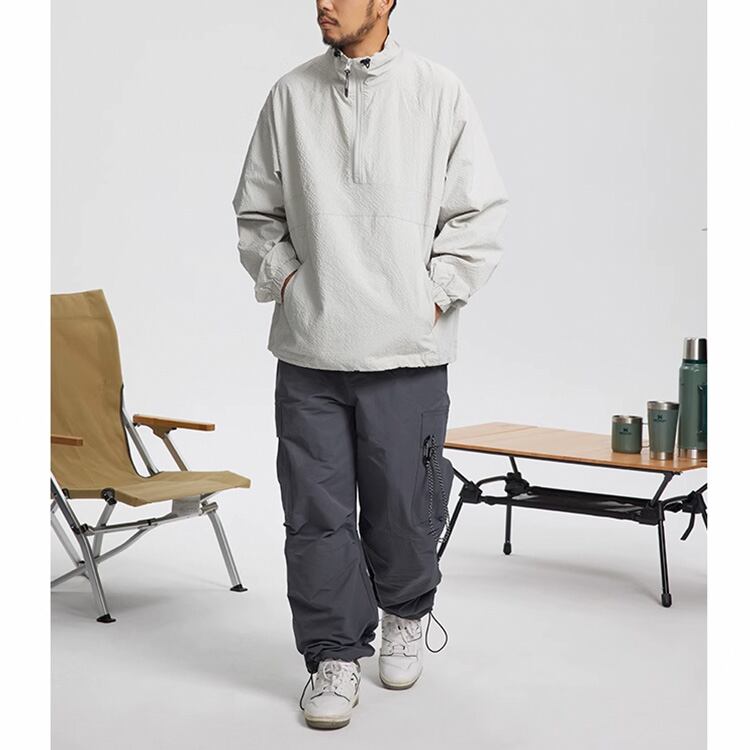 ★PLAIN STAND COLLAR COUPLE WINDBREAKER　　　A0724