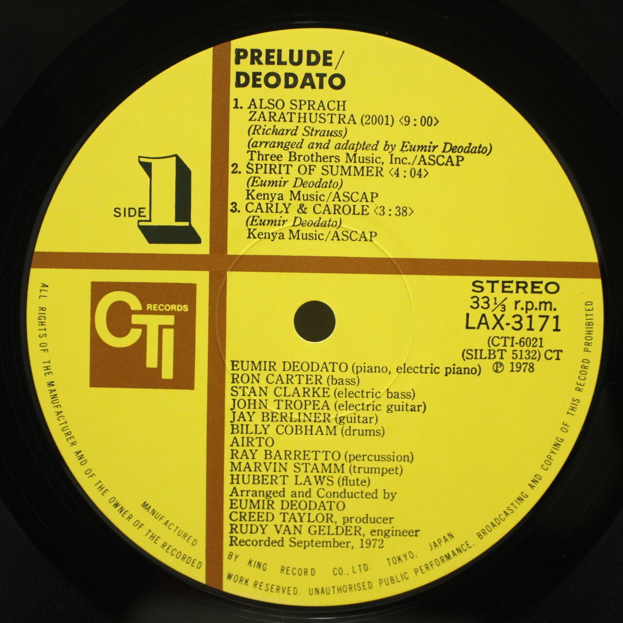 Eumir Deodato / Prelude [LAX-3171, CTI 6021] - 画像3