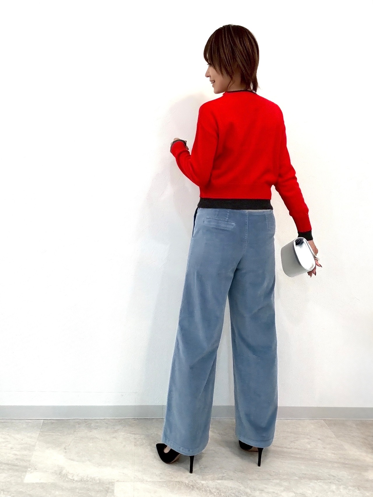 カーディガンレイヤードニット