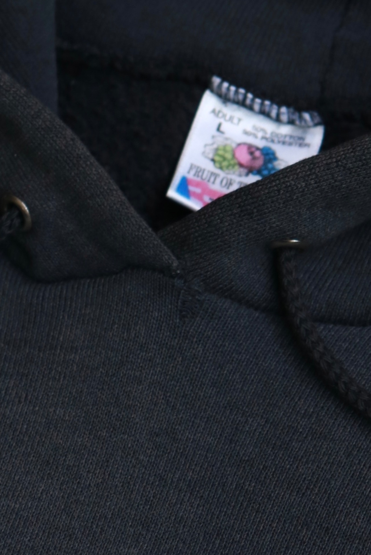 90s Fruit of the loom faded black hoodie