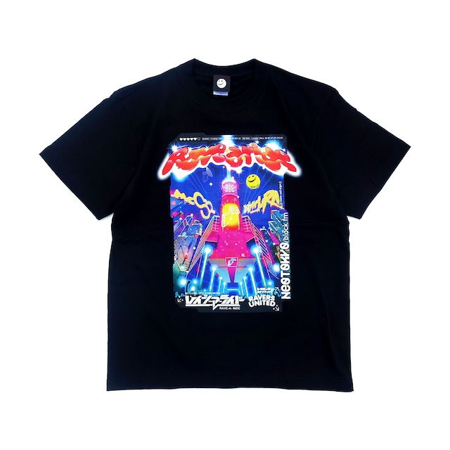 RAVERS UNITED × RAVE-A-RIDE TEE【BLACK】