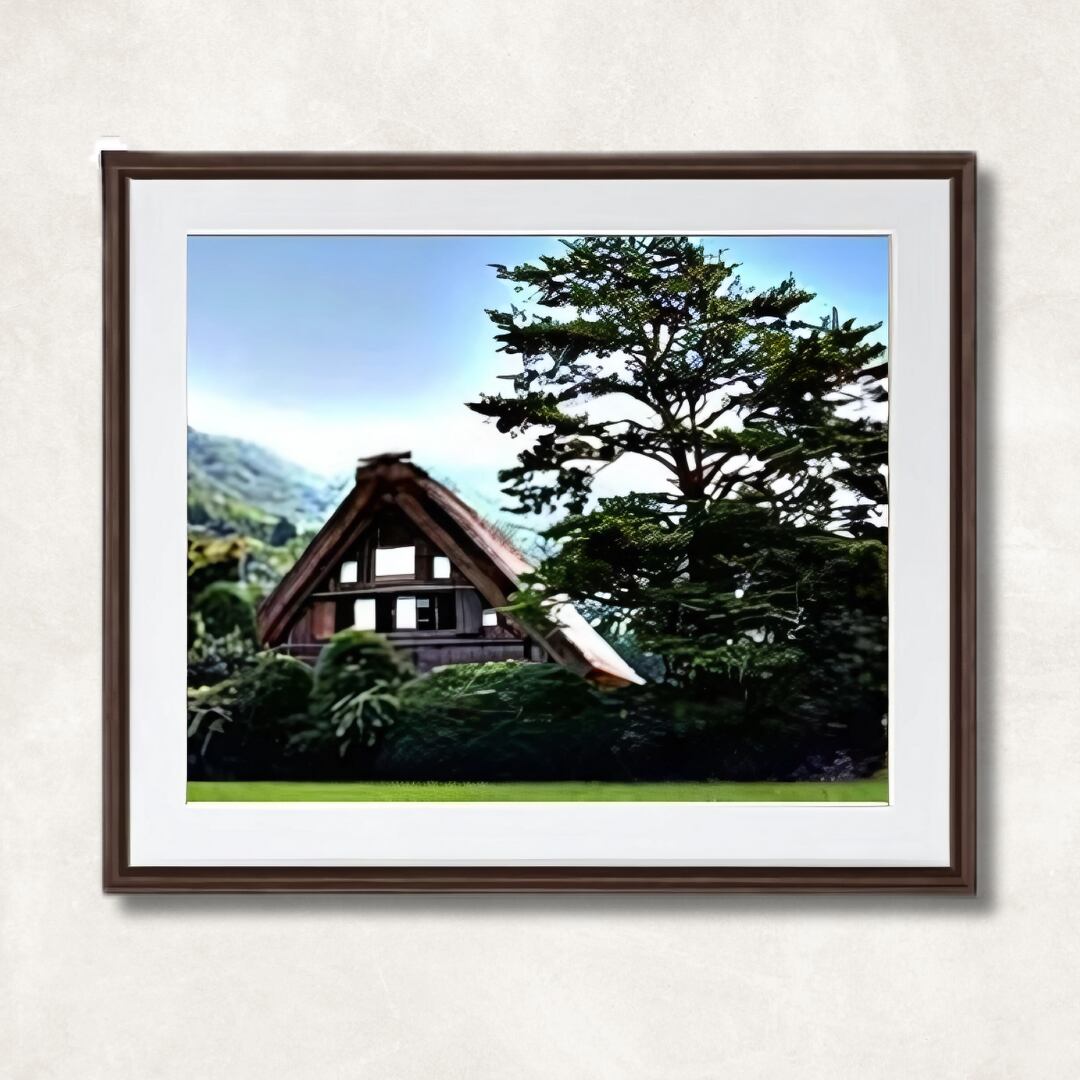 慕情-ふるさと- F4サイズ 油彩 風景画 オリジナルインテリア絵画 風水