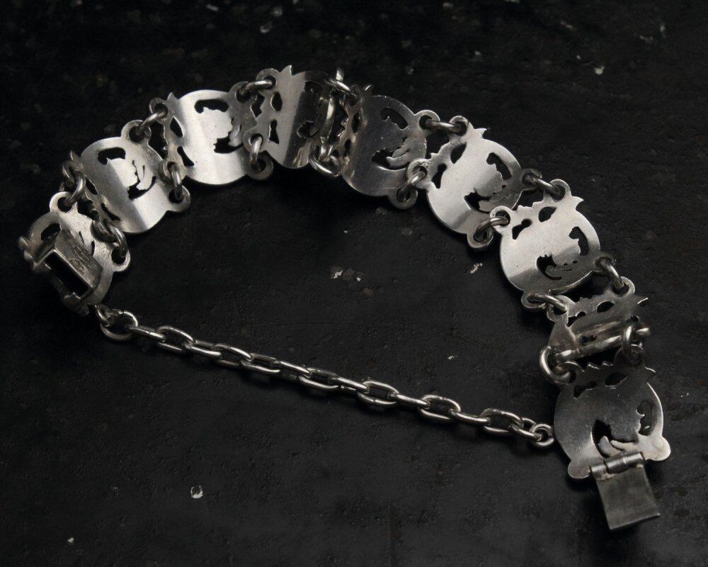 Vintage Heavy Silver Bracelet [TAXCO MEXICO 1960s- 980SILVER] Sea