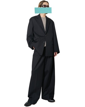 ssstein "WOOL KERSEY EXTRA WIDE TROUSERS〔BLACK〕"