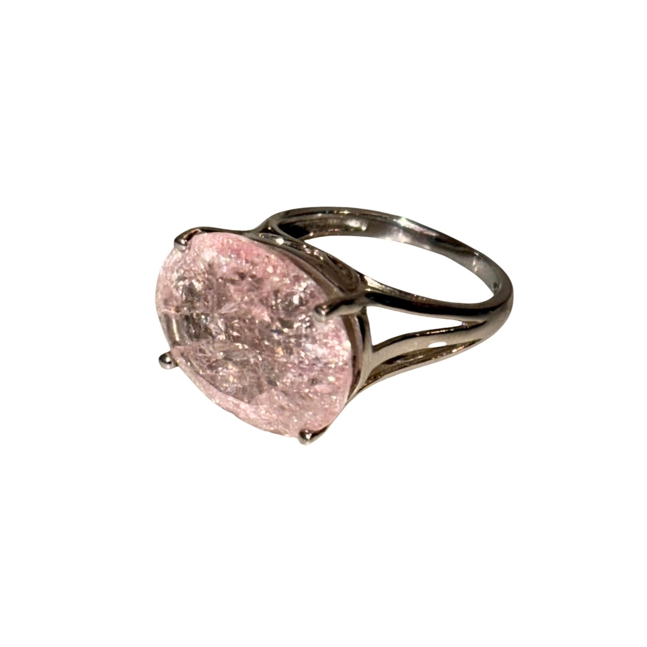 vintage silver rose quartz ring