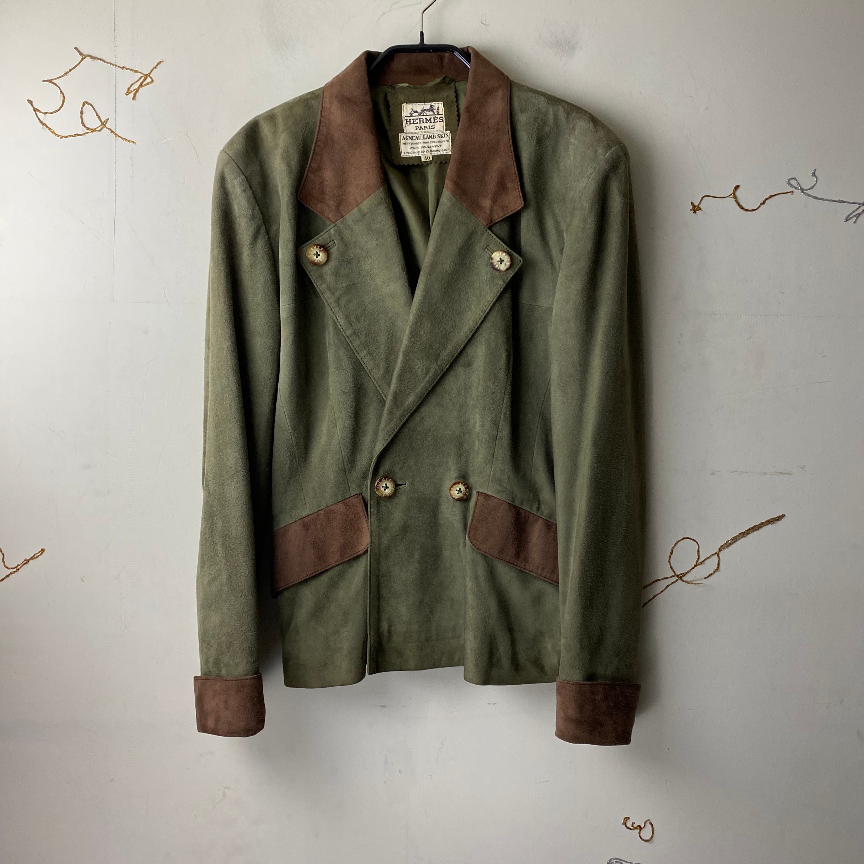 vintage HERMES bi-color leather jacket | NOIR ONLINE