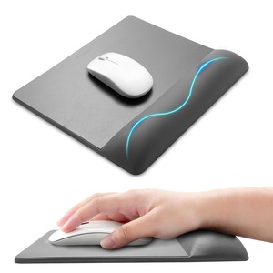 【努力特価】UnivoColors ワイドサイズ マウスパッドリストレスト一体型 手首置き プレミアムPU素材 低反発クッション 人間工学デザイン ワイドサイズで操作が快適 硬質プレートでマウス操作滑らか 長時間操作のサポート 疲労低減 底面に滑り止めグレー