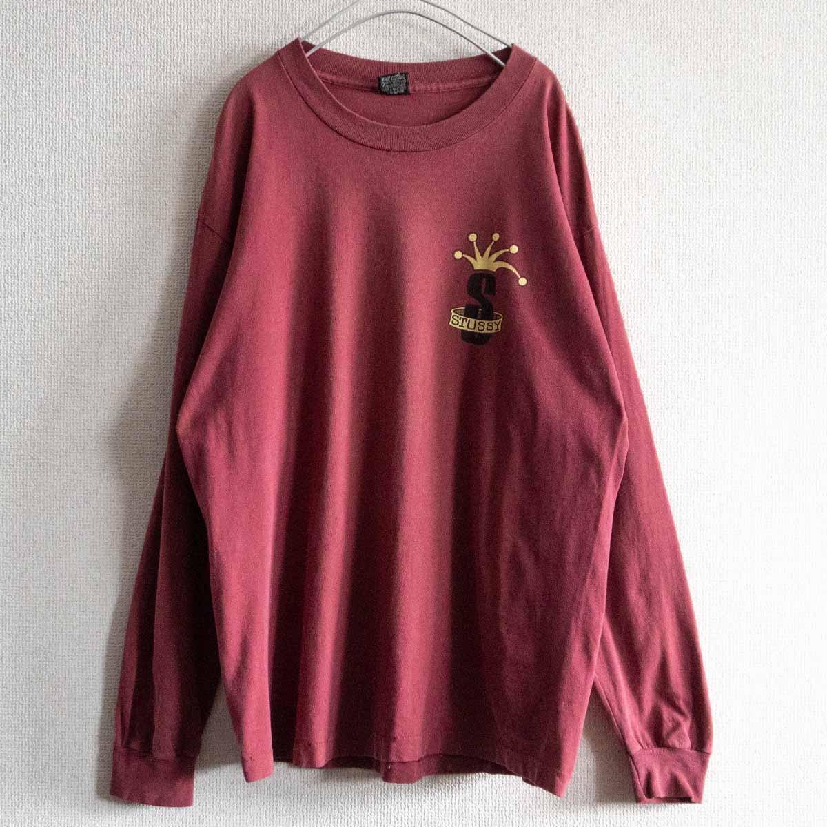 希少/80s】OLD STUSSY【クラウンロゴ ロンT】 L 80年代 オールド 