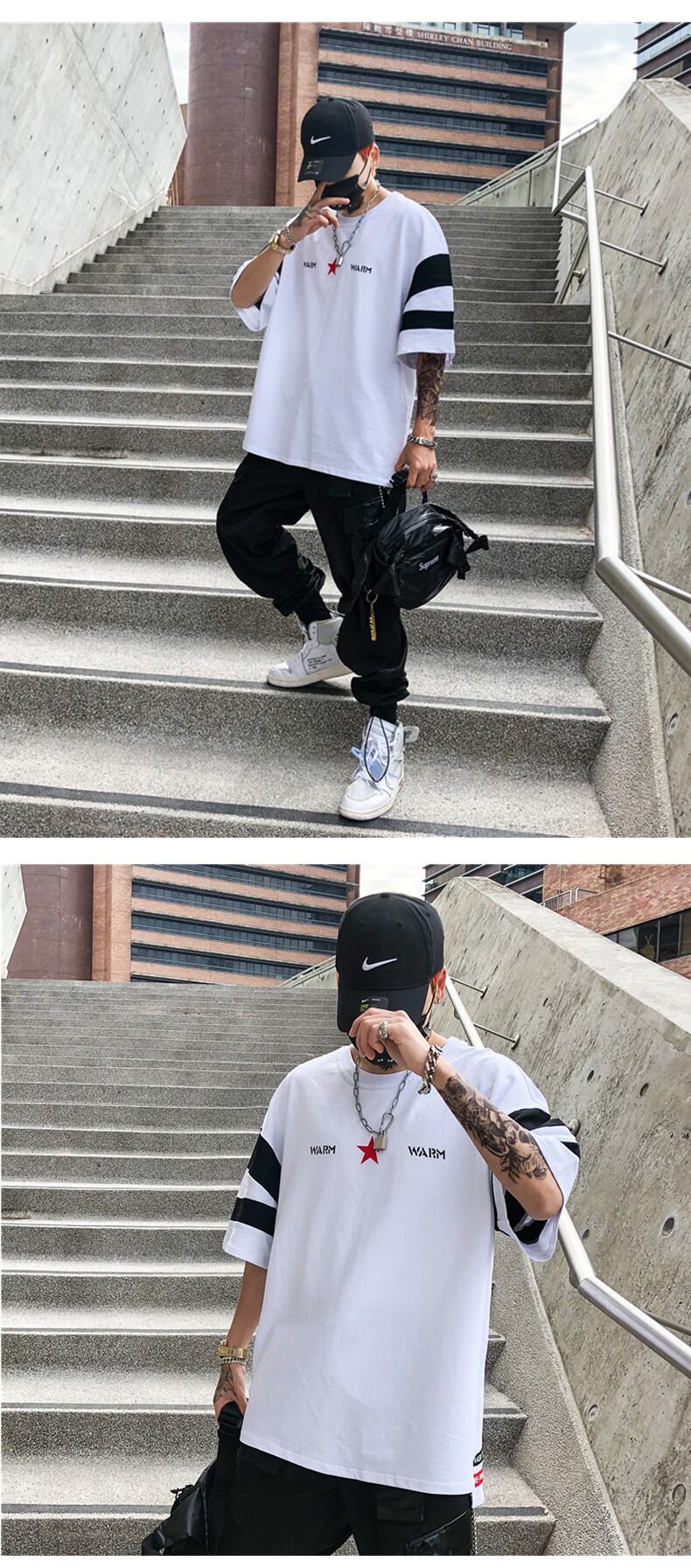 全2色 Tシャツ カットソー プリント カジュアル ストリート 