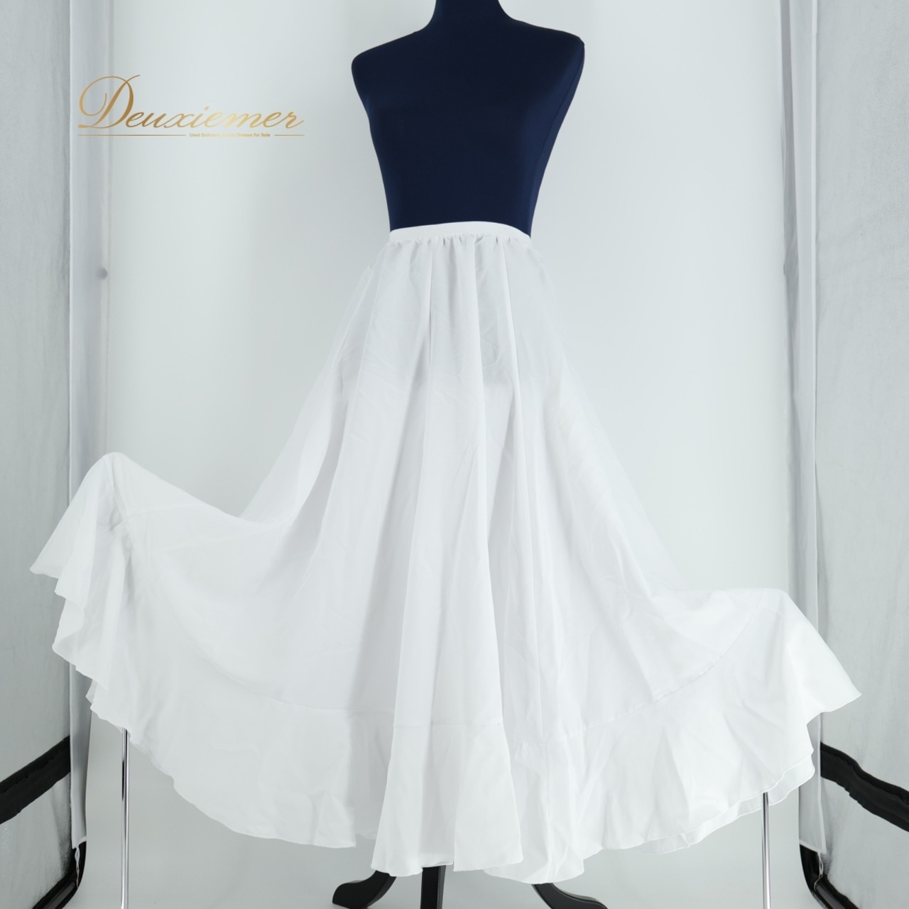 【フラメンコ衣装】ホワイト prima boutique プリマブティック ペチコート ファルダ スカート 白 無地 爽やか 真っ白 シンプル