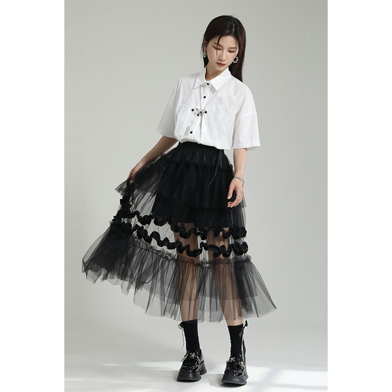Tulle Layered Frill Skirt | HEENIE HEENIE 公式オンラインストア