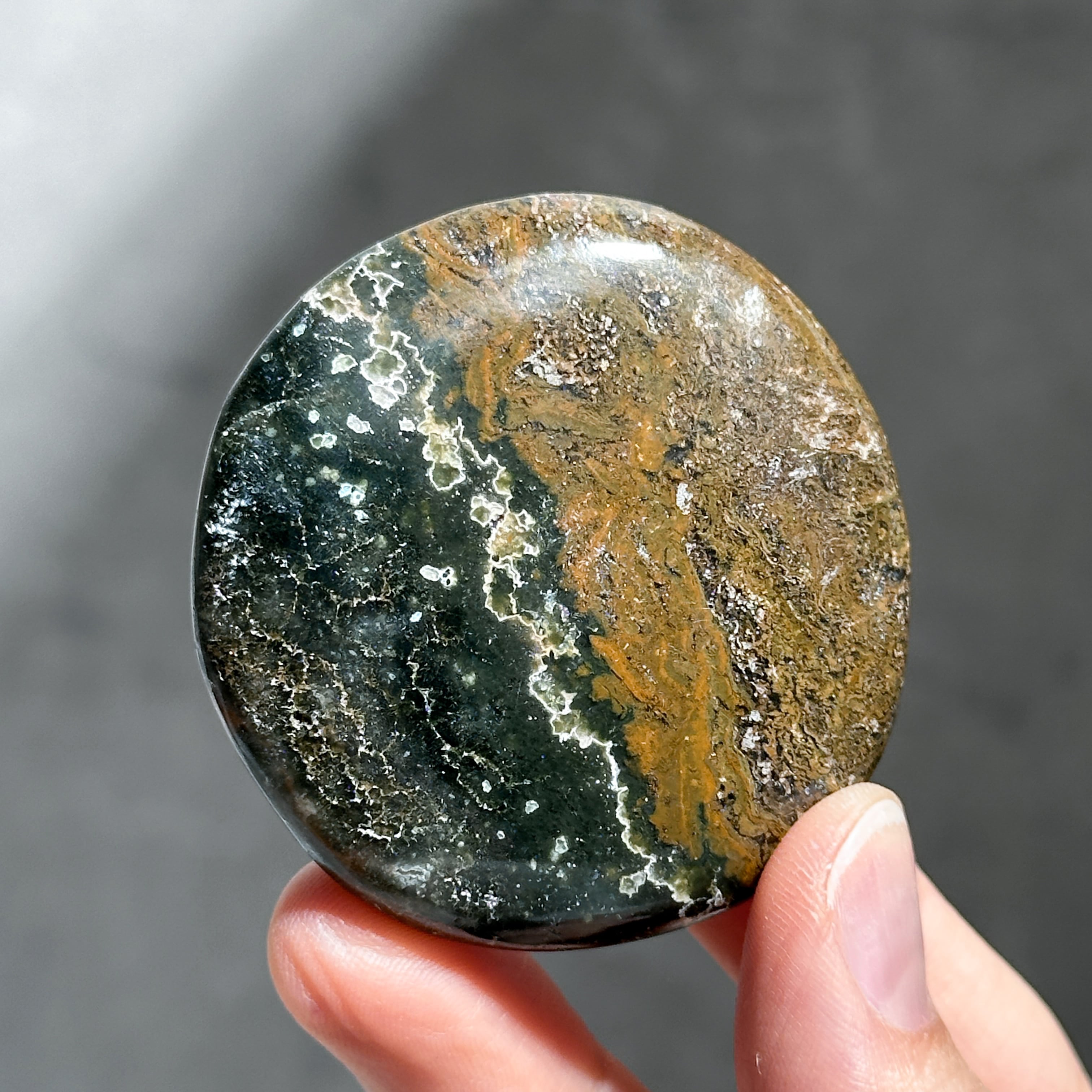 オーシャンジャスパー パームストーン45◇ Ocean Jasper ◇天然石