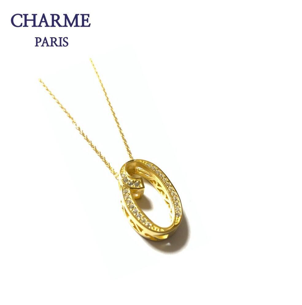 22k plating cz diamond number necklace (0)