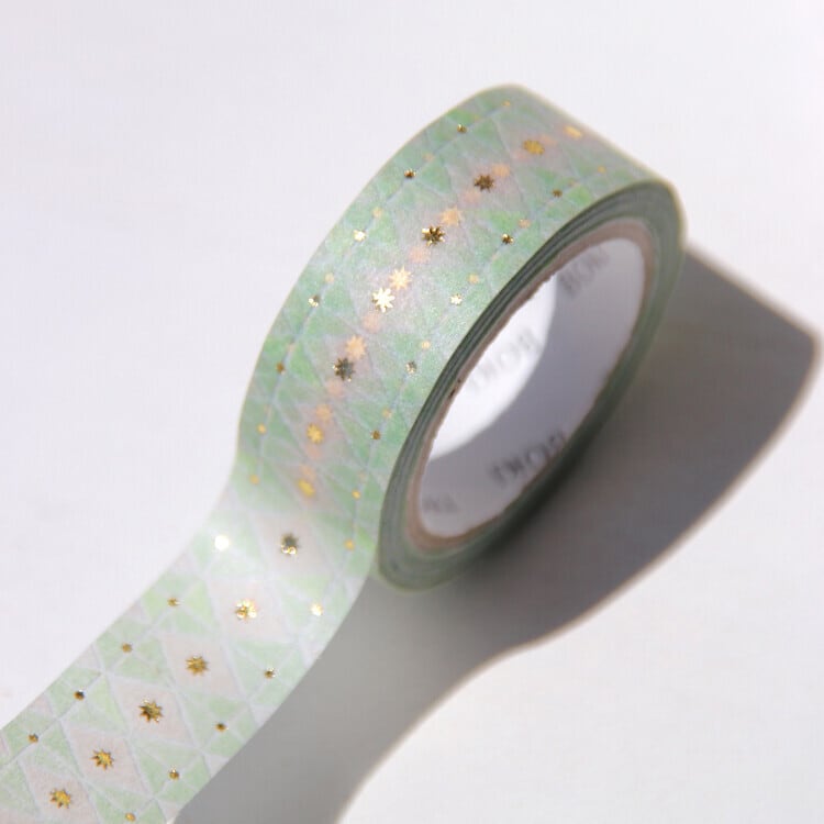 BOKI】マスキングテープ Moroccan Tiles Gold Foil Masking Tape