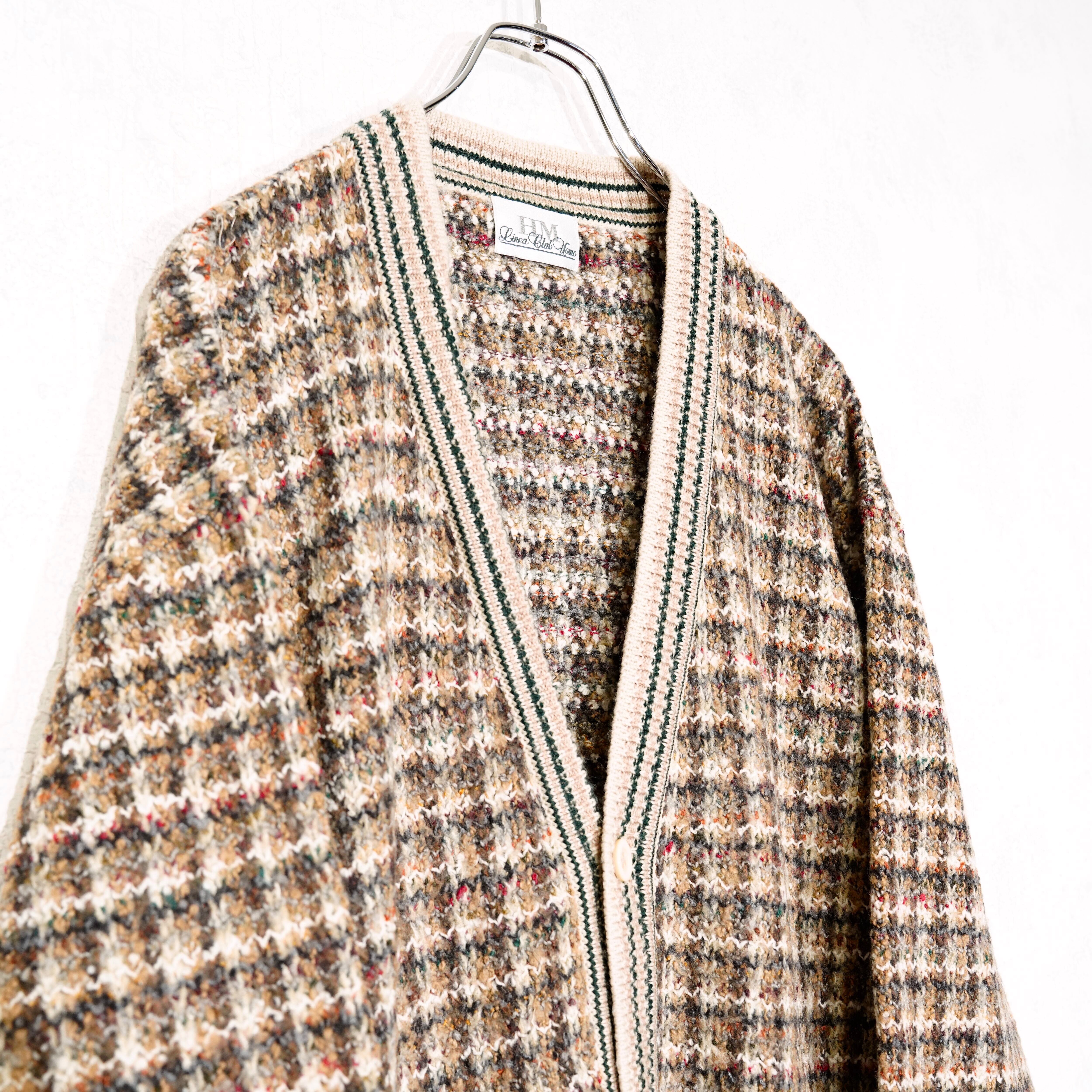 EU VINTAGE HM Linea Club Uomo CHECK PATTERNED WOVEN DESIGN KNIT