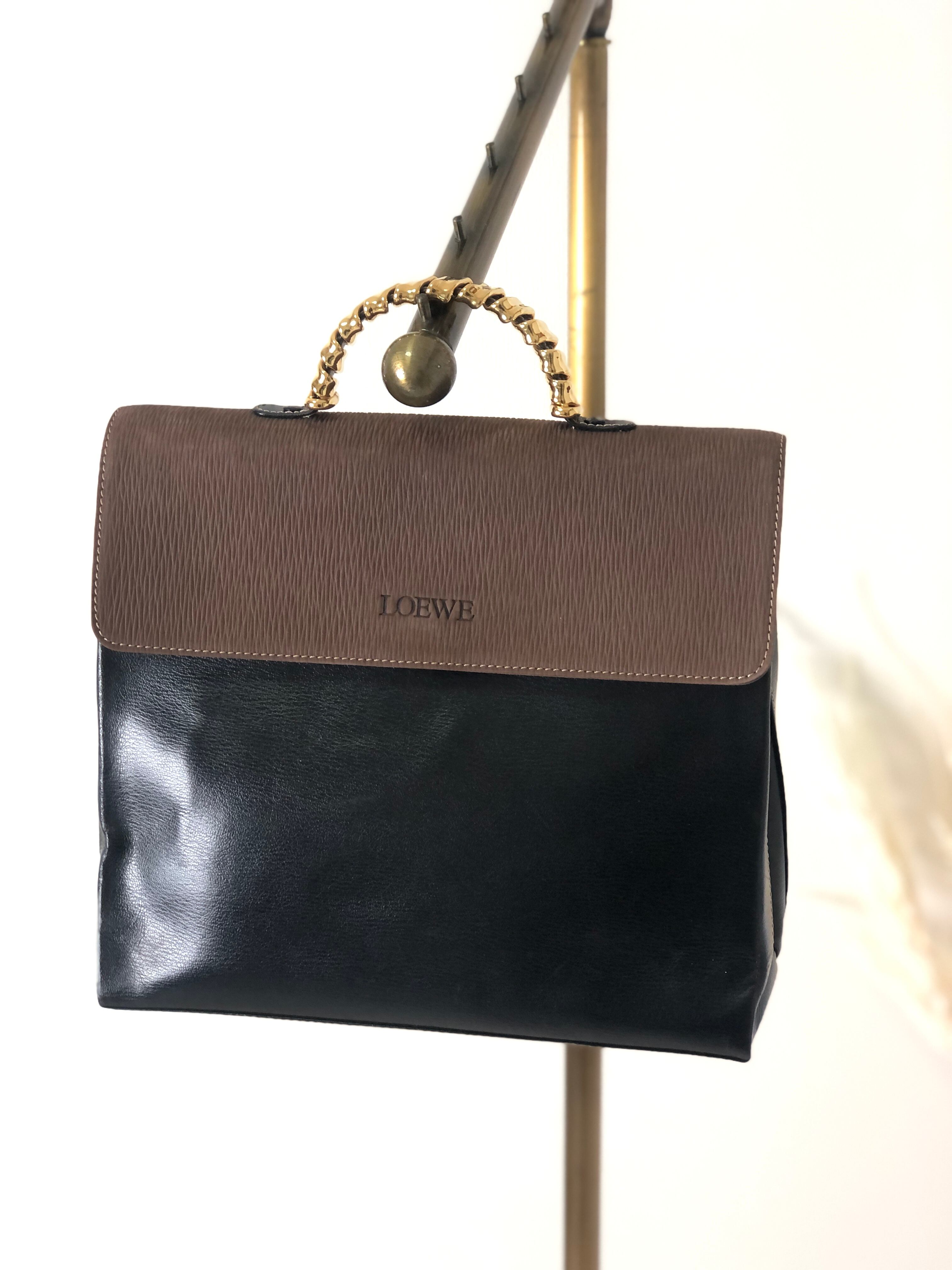 LOEWE ロエベ ベラスケス レザー メタルハンドル ハンドバッグ  