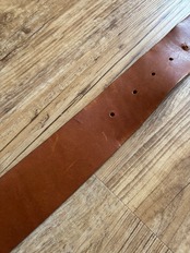 vintage leather round buckle belt-5221-4