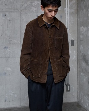 old europe “Wrangler” corduroy chore jacket / flannel plaid liner / Made In FRANCE