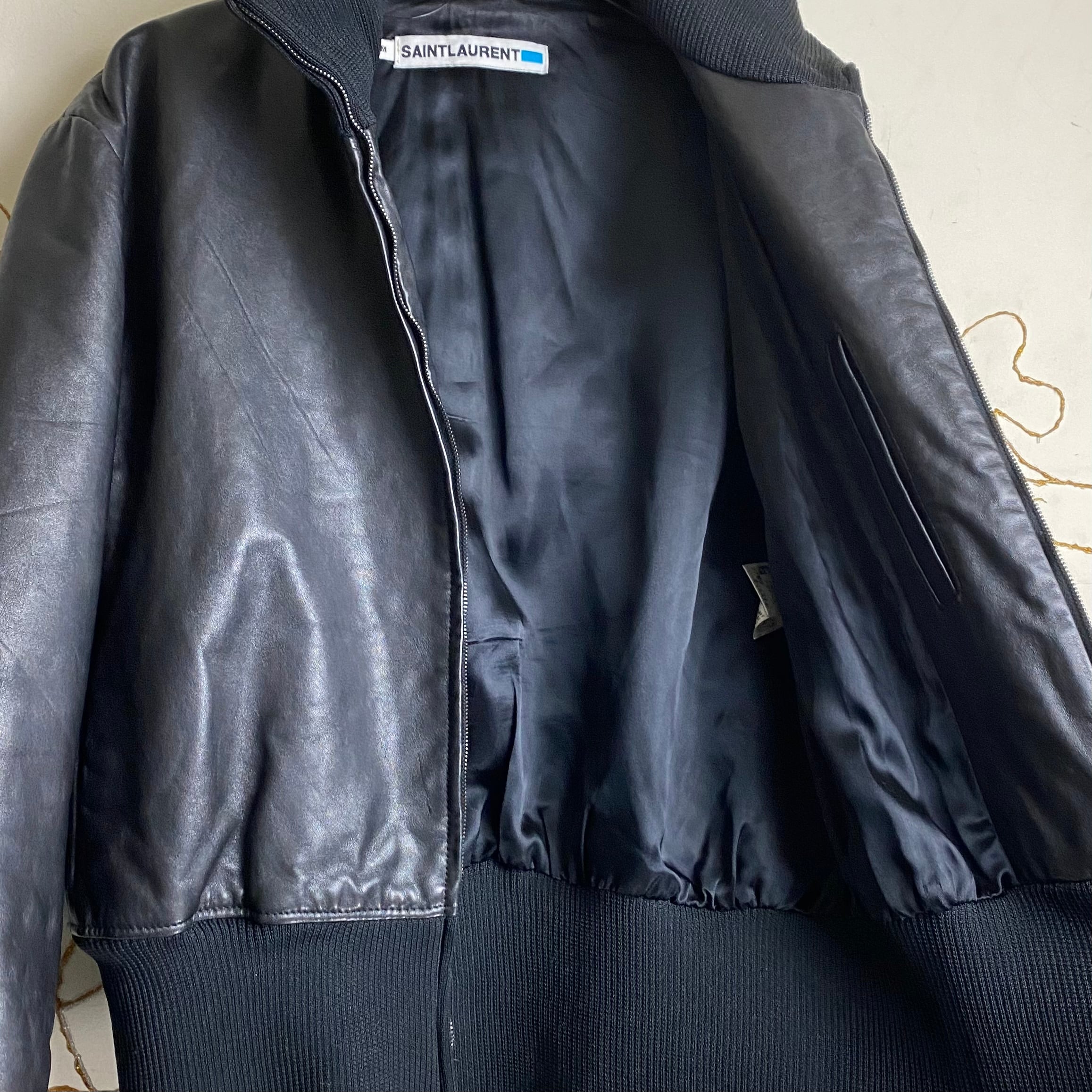 archive SAINT LAURENT by Hedi Slimane short length black leather 