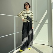 マルチボーダーニットCD/アイボリー