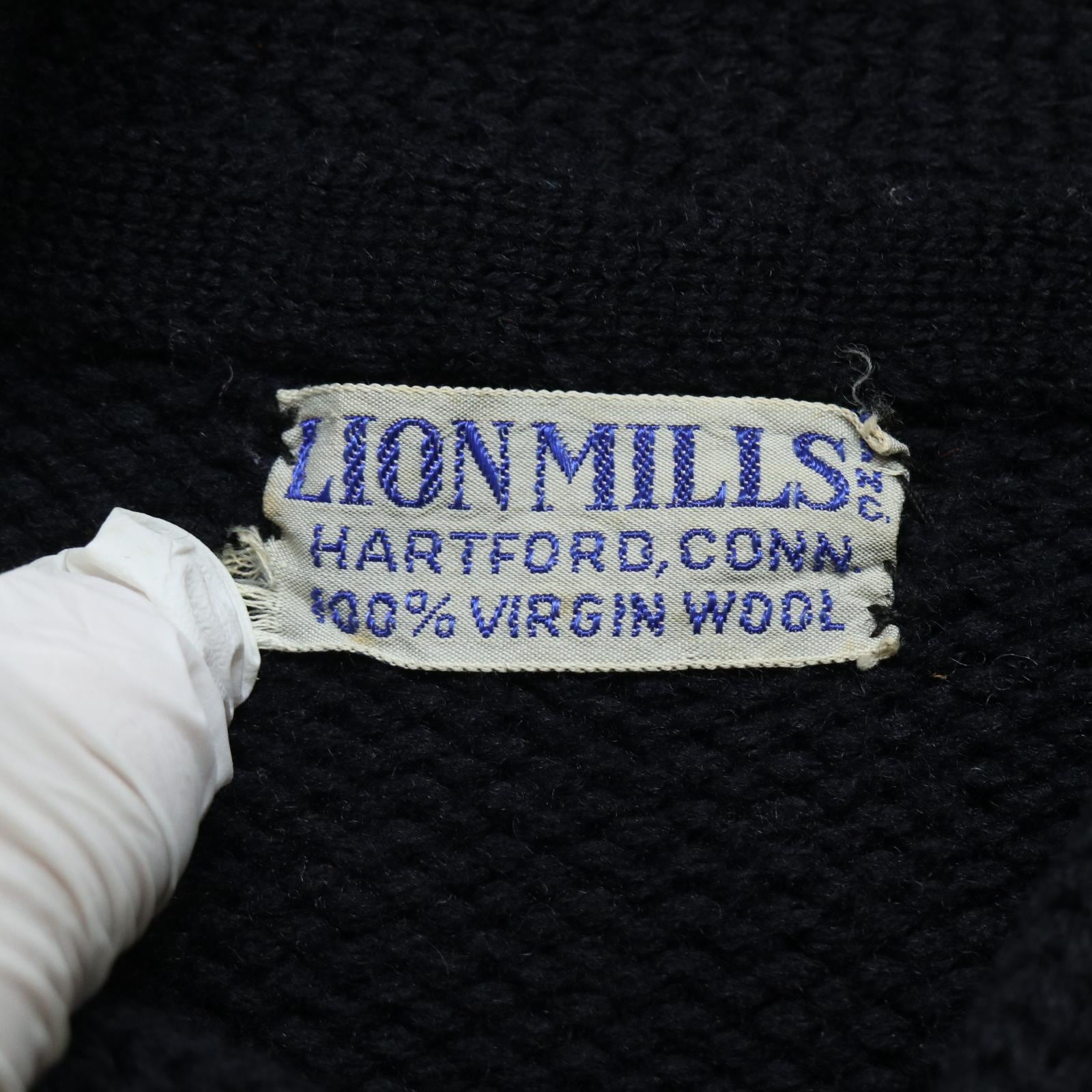1940S LION MILLS V-NECK SWEATER NAVY | safarionline