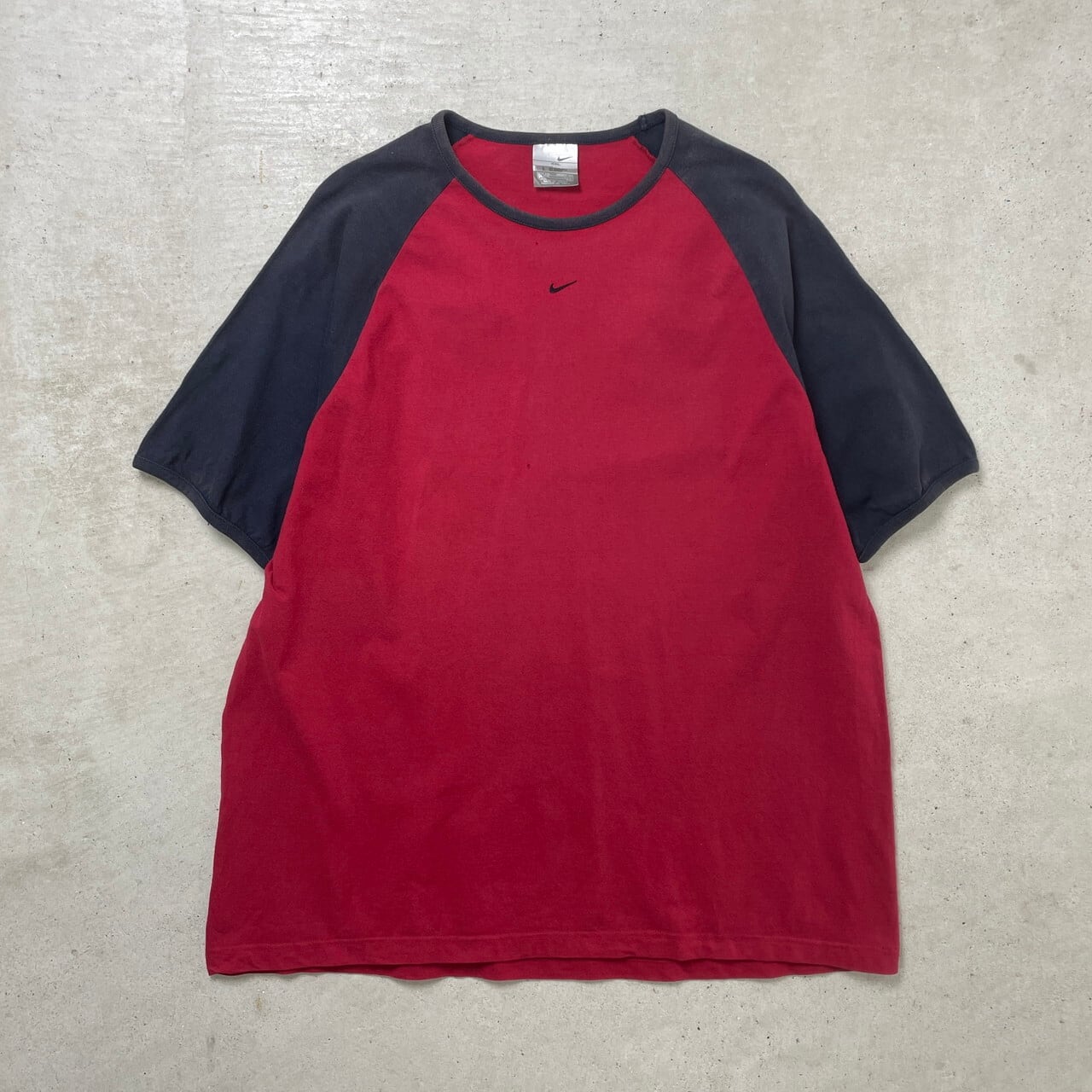 NIKE ナイキ ベースボールラグランTシャツ 七分袖 ビンテージ 他社ロゴ赤灰シャツ種類ラグランTシャツ