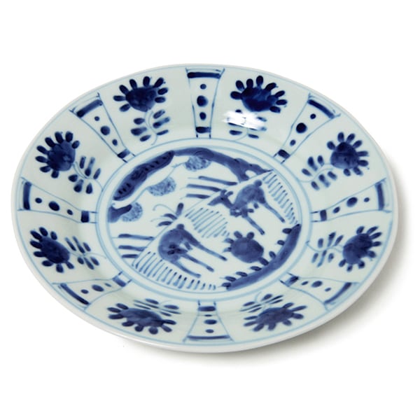 芙蓉手双鹿図段付6.5寸丸皿 | 福珠窯ファクトリーショップ