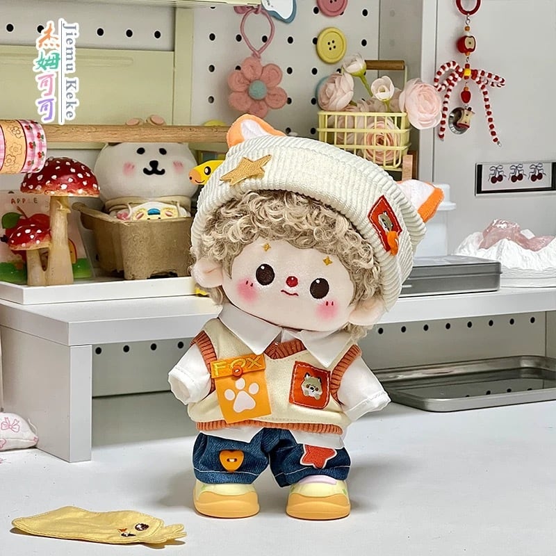 15cmぬい服】オレンジフォックスコーデ 着せ替えぬいぐるみ 棉花娃娃用