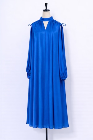 Chambray Gather Dress COBALT BLUE