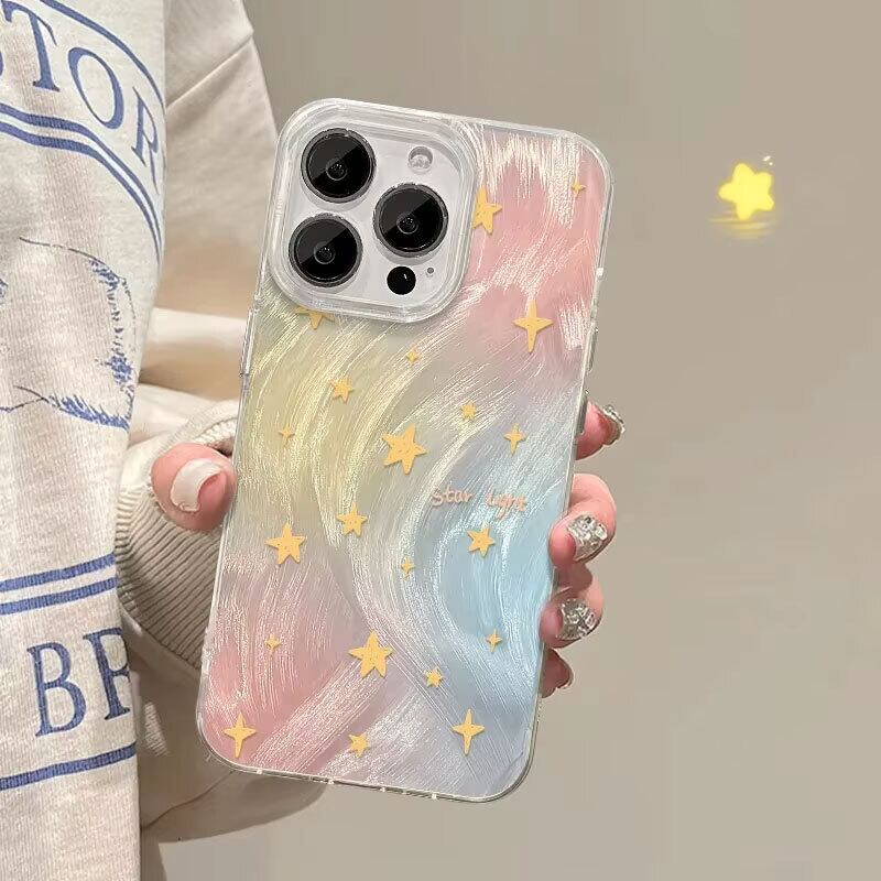 iphone16対応】 おしゃれ グラデーション レーザー スター リボン 耐