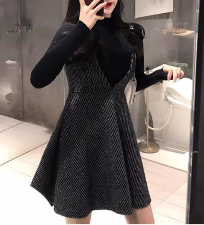 ワンピース キャミソール 半袖 2タイプ ミニワンピ 韓国 L1858 ミニワンピース レディース 2点セット ワンピース トップス ミニ