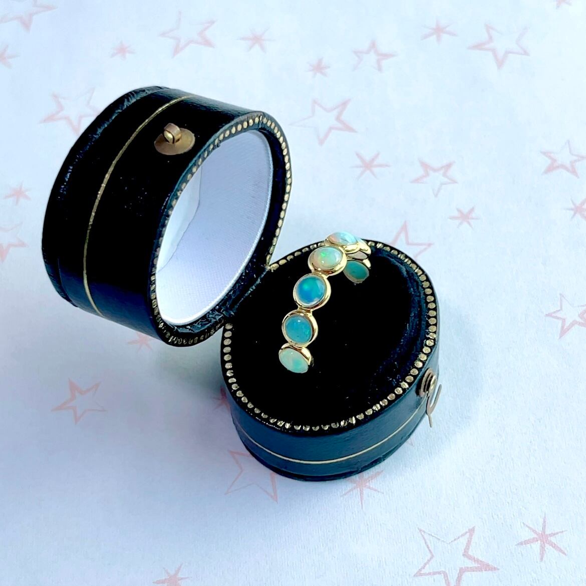 エチオピアオパール ハーフエタニティリング 13号 】#0567 | STELLA