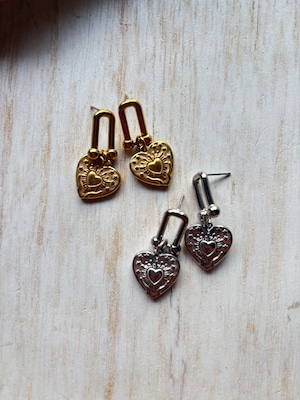 【316L】Sunny Heart Charm pierce(GLD/SLV)