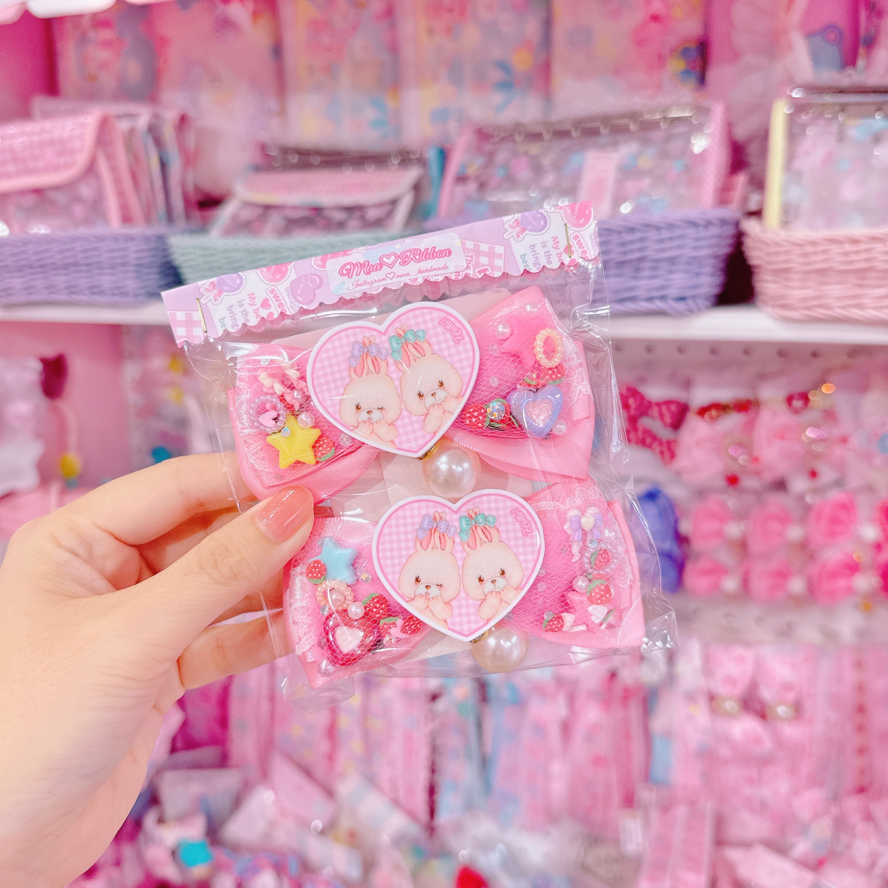 【R14】51-5チュールツインヘアクリップ