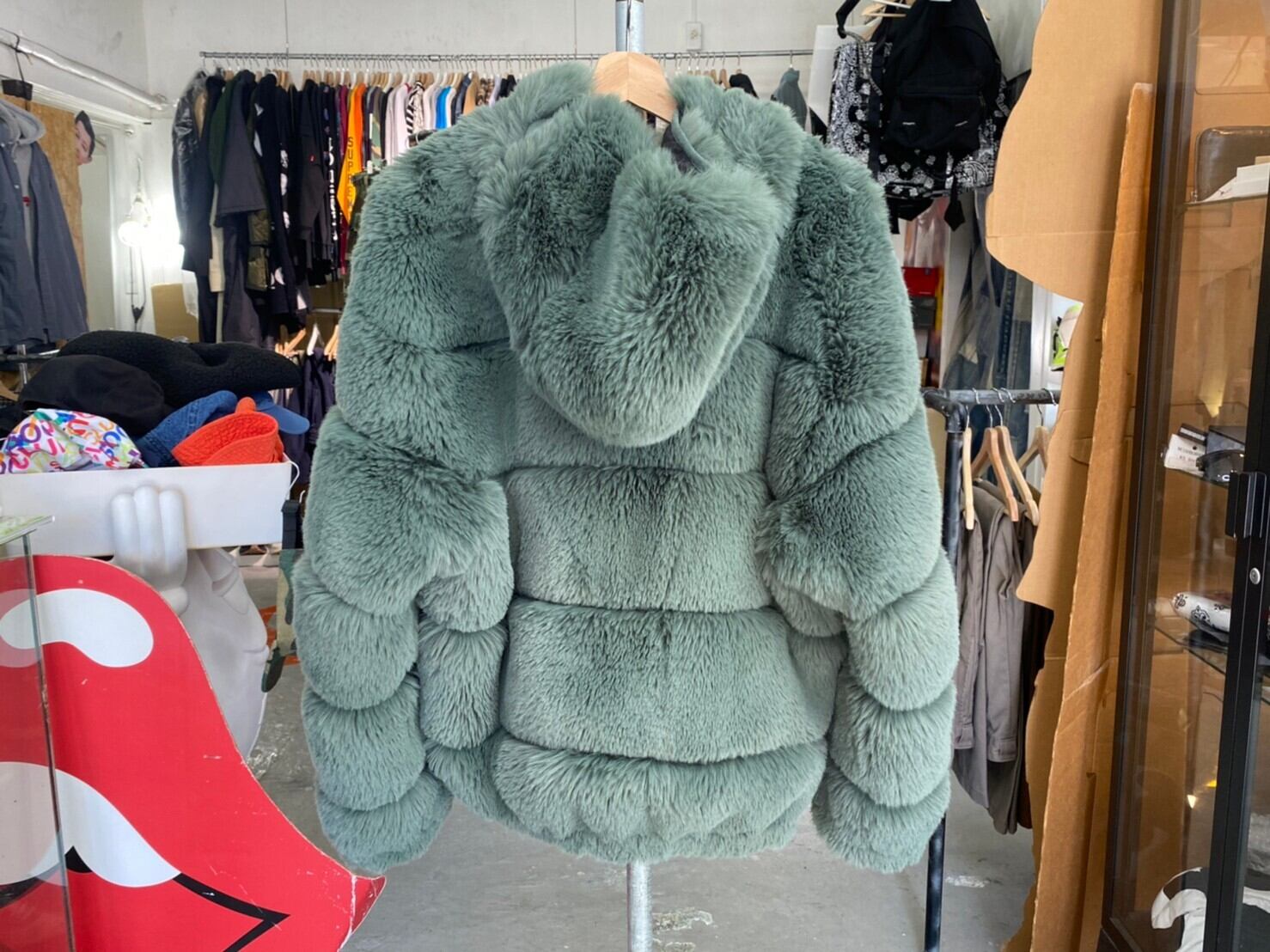Supreme × WTAPS FAUX FUR HOODED JACKET GREEN MEDIUM 35880 | BRAND ...