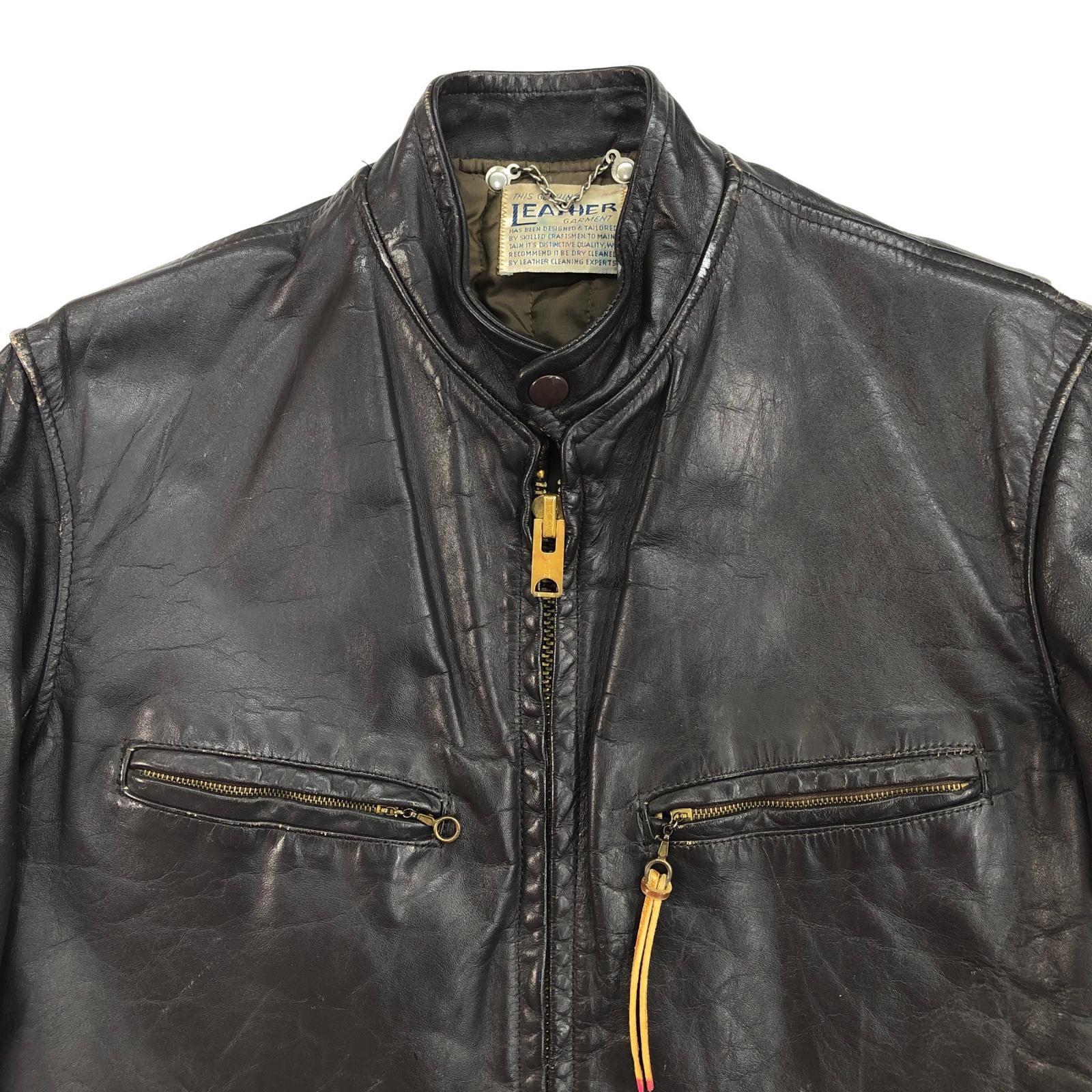 UNKNOWN 70年代あたり GENUINE LEATHER GARMENT シングルライダース