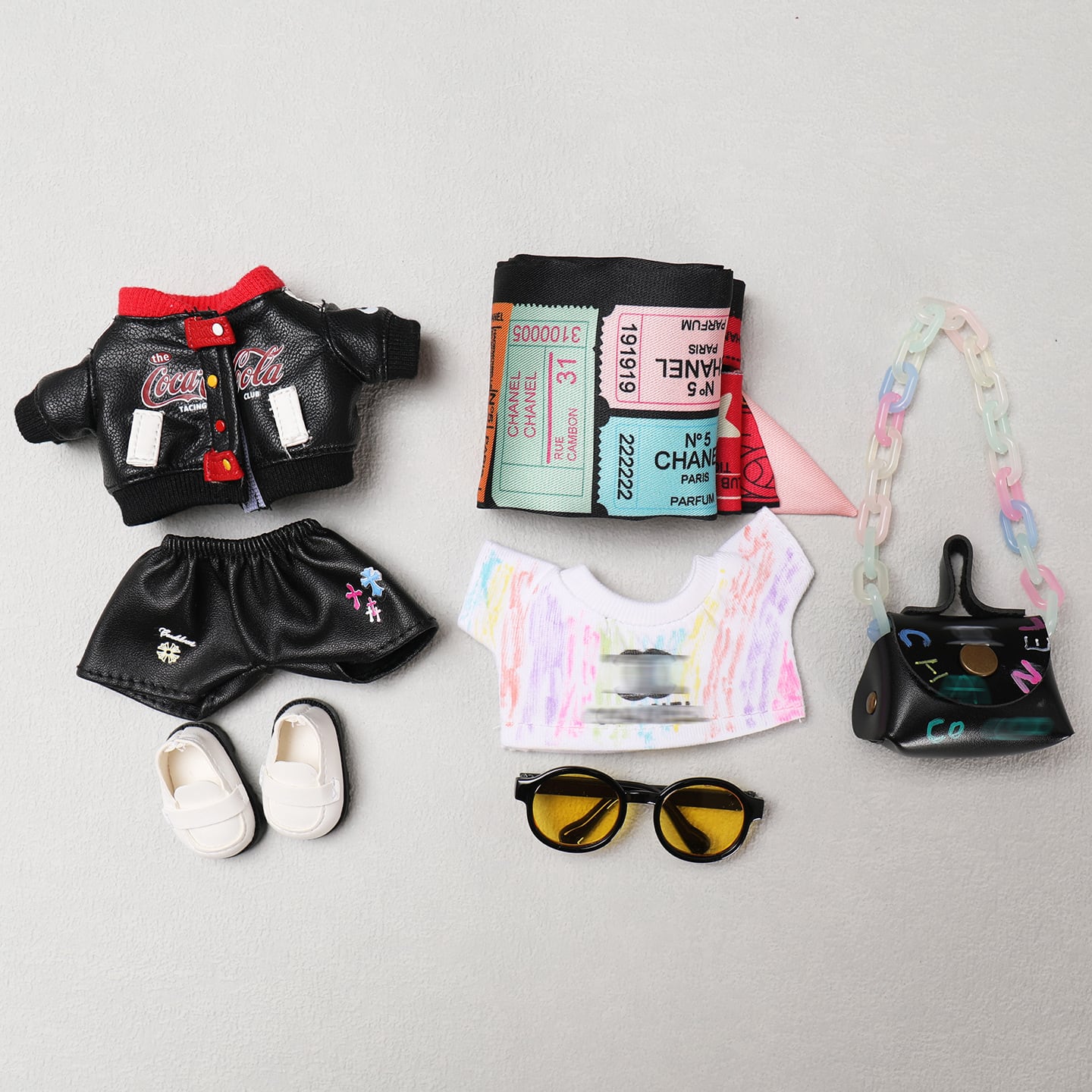 ラブブ 1-3世代対応 レザージャケット+Tシャツ+パンツ+靴+バンダナ