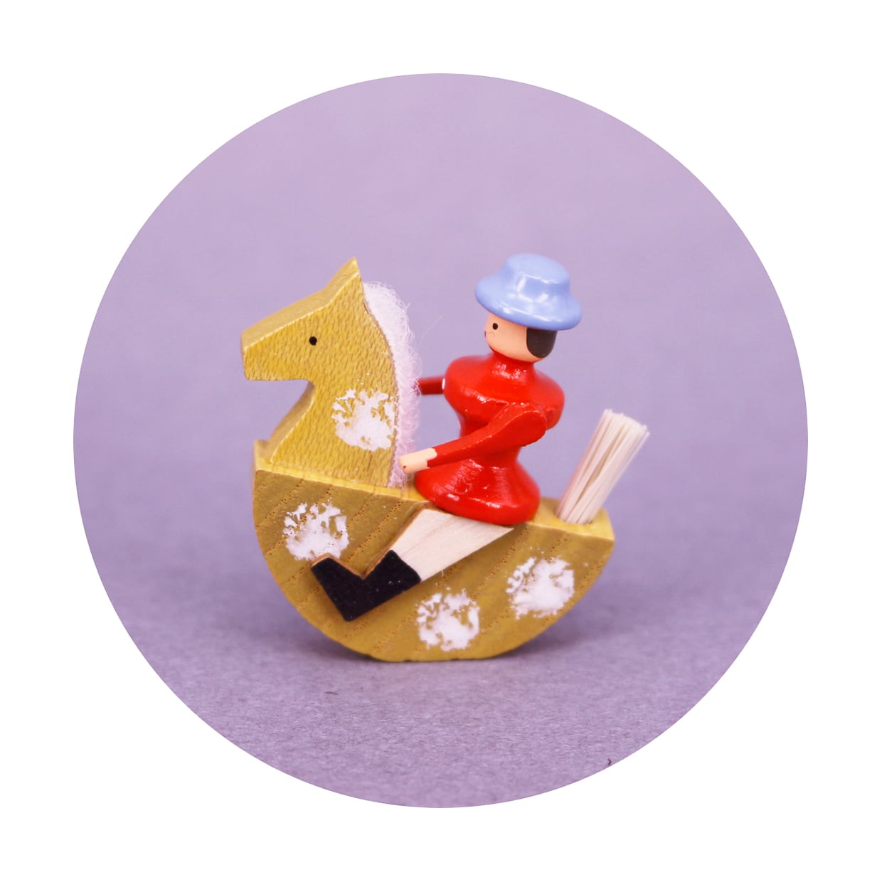 【ヴィンテージ】 飾り用 木製 ミニチュア 木馬 ミニチュア わっぱ箱入り 木馬 | GINZA HAKKO 木の香