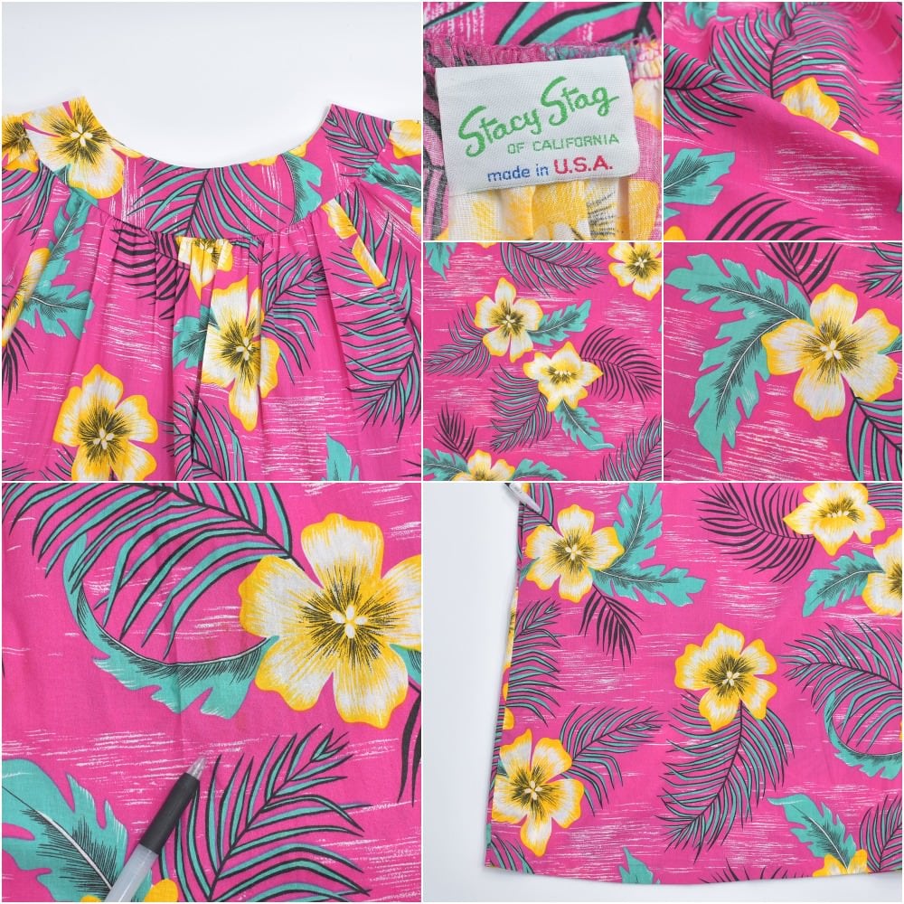 70～80s USA製 Stacy Stag ステイシースタグ フラワーパターン