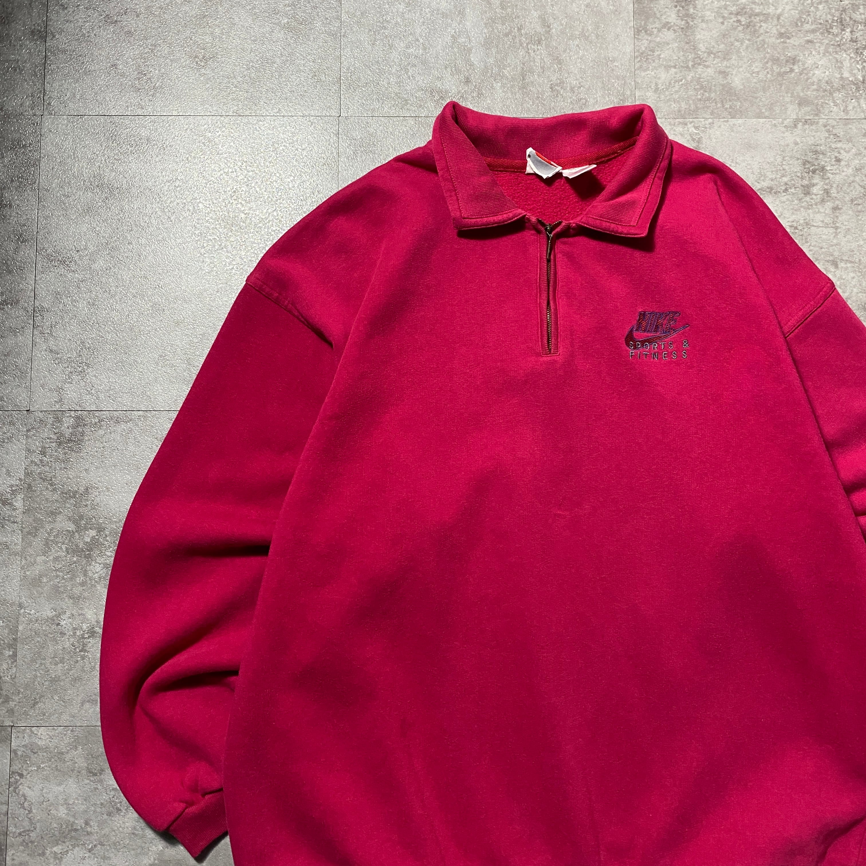 Size.XL】90's NIKE ナイキ スウォッシュ 刺繍ワンポイント ハーフ